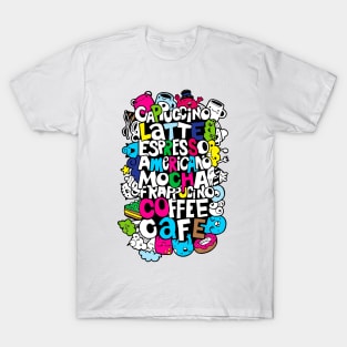 doodle popular coffee drinks T-Shirt